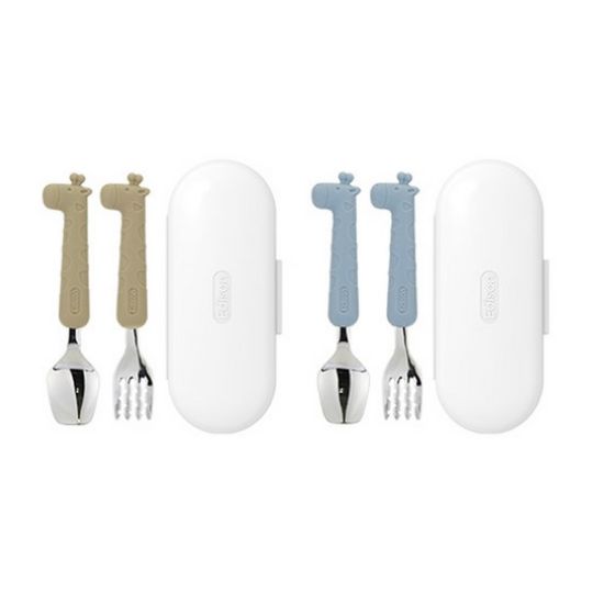 Edison Baby Soft Silicone Spoon & Fork Set with Case (2sets)