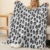 Plush Leopard Print Flannel Blanket - Soft, Machine Washable, Ideal for Home, Office Naps, Halloween & Christmas Warmth