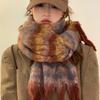 Rainbow Scarf Women's Winter Woolen Lengthened and Widened Fringed Scarf Warm and Thickened Cold-proof Couple Atmosphere Shawl