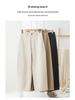 Autumn 2025 Women's Navy Blue Lyocell Cotton Wide-Leg Pants - High-Waisted, Slimming, Casual Straight-Leg Design