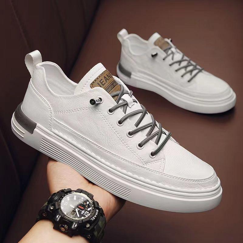 2025 Men's Trendy Autumn White Leather Casual Sports Shoes