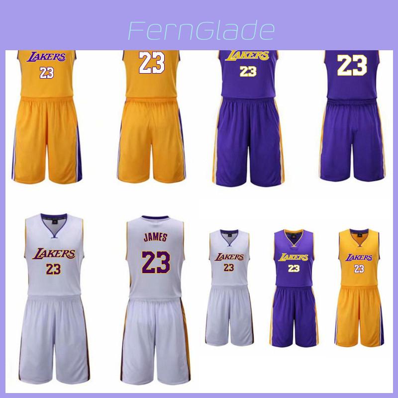 Los Angeles Lakers Lebron James Basketbalový dresový set z polyesterové tkaniny pro muže a sportovní nadšence
