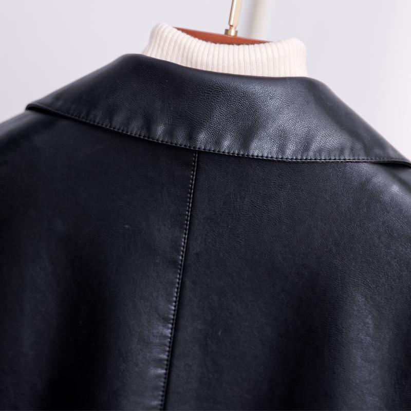 Elegant Faux Sheepskin Coat for Women Outerwears Faux Leather Jackets Female Top