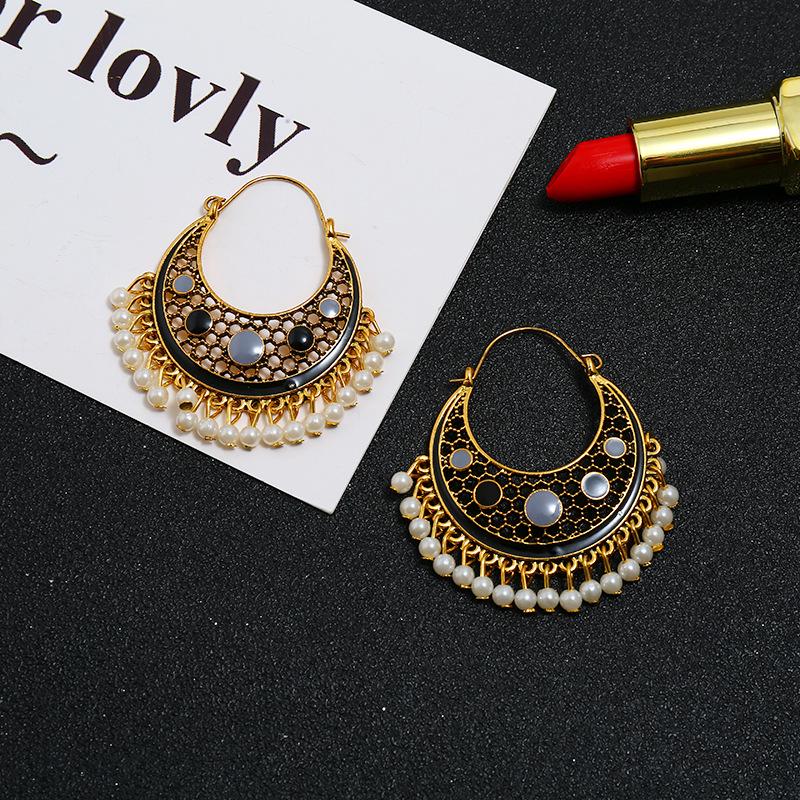 Bohemian Style Multicolor Glass & Rice Bead Statement Earrings
