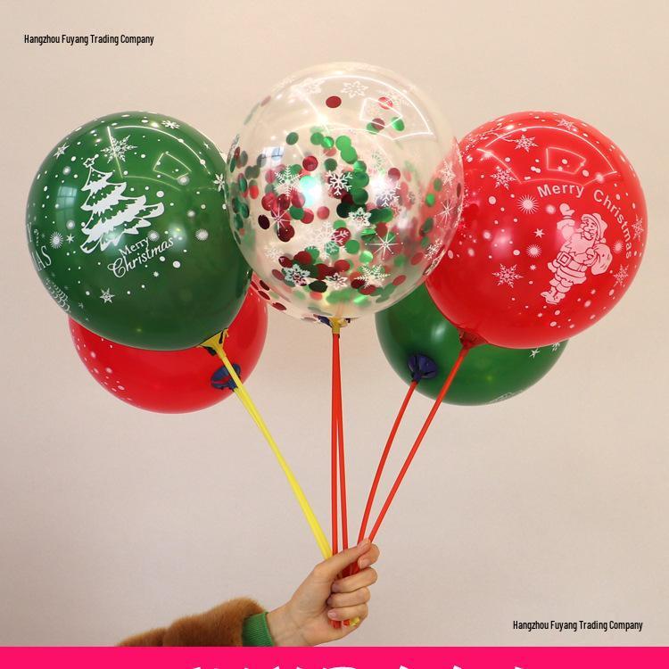 Decorazioni Palloncini di Natale con Paillettes Fiocco di Neve per Eventi
