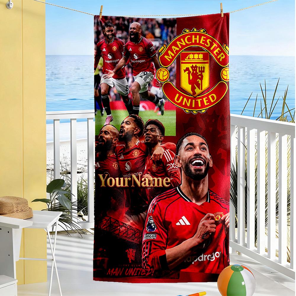 Manchester Customized Name Beach Towel Super Soft Microfiber Quickdry Fabric