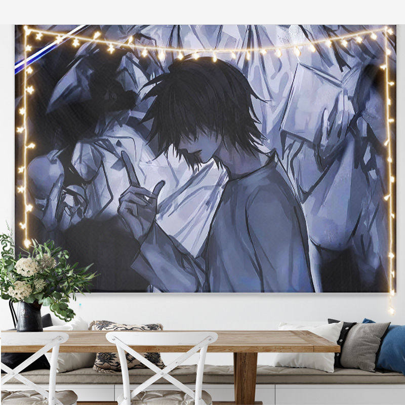 New Hot Japanese Anime Death Note Print Tapestry Wall Hanging Poster Bedroom Backdrop Wall Art Home Decor