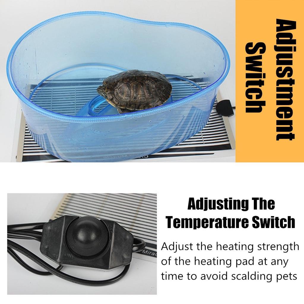 Aquarium Reptile Heat Mat Turtles Lizards Pet Heating Warm Pads Temp