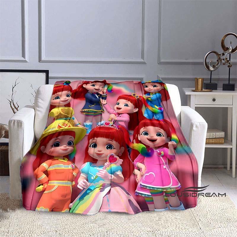 Cartoon Series Rainbow Ruby Children's Blanket Lulu and Bear Cute Blanket Intelligence and Adventure Blanket Photo A-1