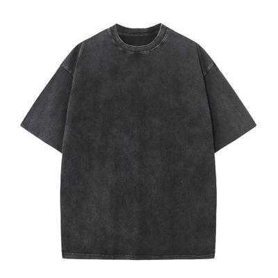 Washed Retro T-shirt Street Hip Hop Retro Punk T-shirt