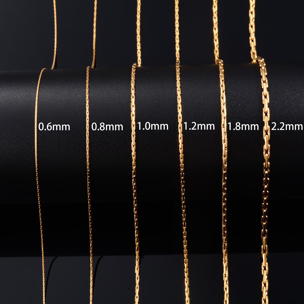 Gold Color Plated Thin Necklace Link Cable Chain 316L Stainless Steel Jewelry Accessories On Neck for Women Ladies Choker Gift