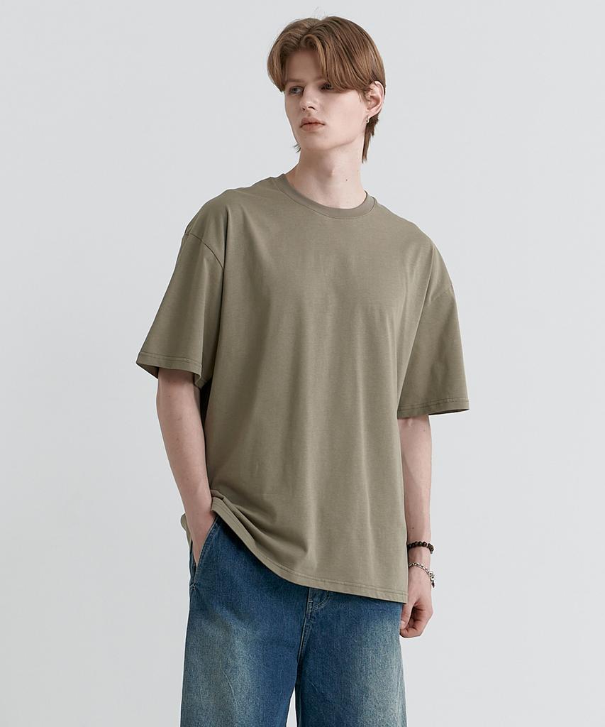 MAGOODGAN Swagver 3596 Horseshoe Oversized Khaki Short Sleeve Tee