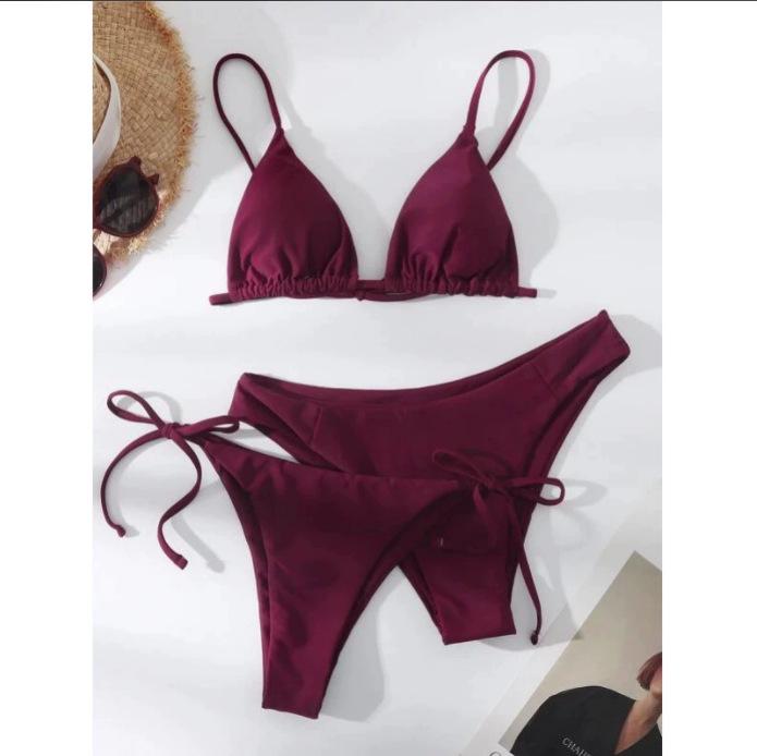 Women's Hot-Selling Three-Piece European & American Lace-Up Bikini Set
