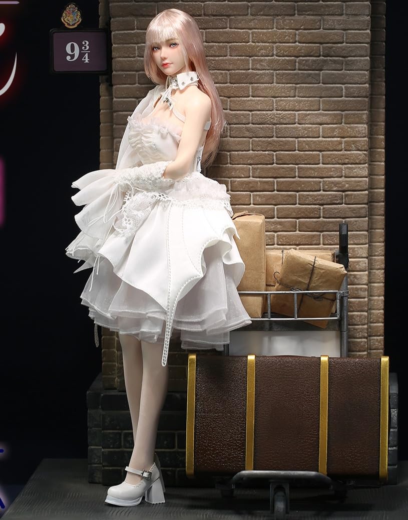 

[TOYBARJAPAN] 16 Scale Action Figure Set: i8TOYS I8-C009-Y Junior Bishoujo Action Eye Movable Eye Asian Beauty Female Head, Clothes, and High Heels