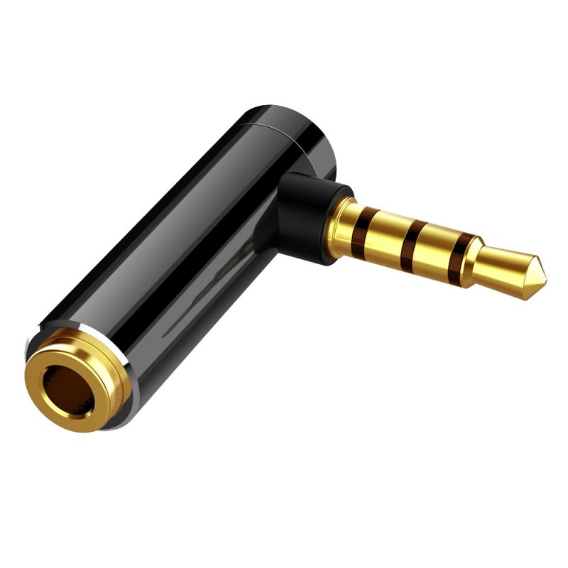 Audio Jack 3.5mm To 3.5mm Right Angle Male To Female Stereo Audio L-shaped Headphone Converter 90