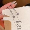 Light Luxury Zircon Heart Drop Earrings for Women Girls New Versatile Long Tassel Dangle Earrings Wedding Jewelry Accessories
