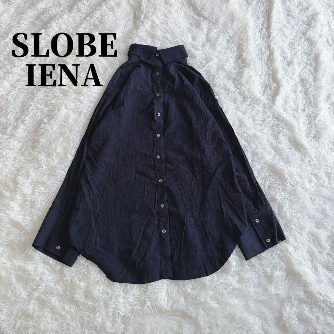 Good conditionSLOBE IENA Navy long sleeve shirt loose fitting Recent years