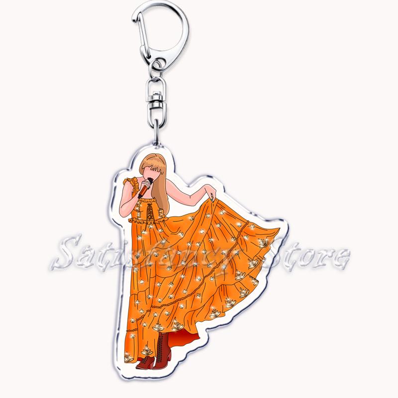 Popular American Singer Acrylic Keychain for Accessories Bag Pendant Key Chain Ring Keychains Jewelry Creative Fans Gifts