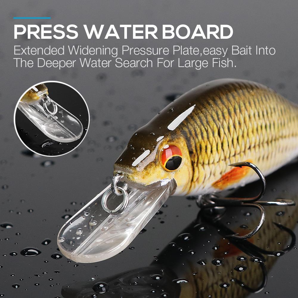 5pcs Floating Minnow Wobblers Fishing Lure Set 5cm/7cm/9cm Minnow Lures Hard Bait for Pike Crankbaits Fishing Tackle Box