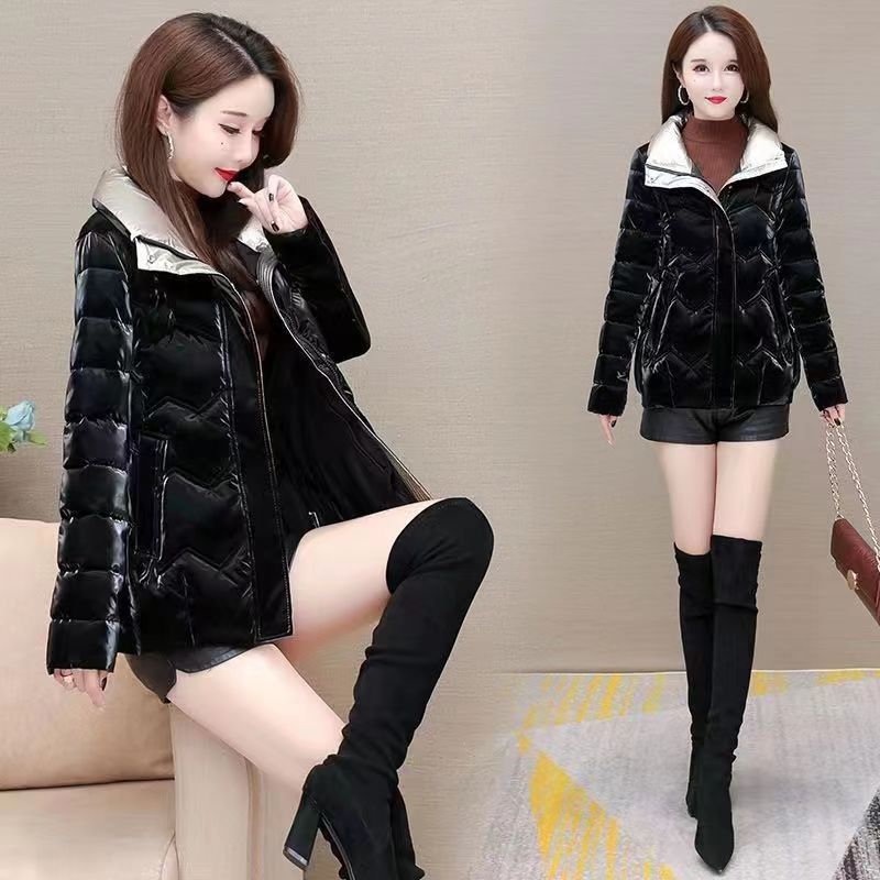 Selling Pearl Glossy Down Cotton Jacket for Women's Short Winter New Style Small Fashionable Wash Free Cotton Jacket Jacket