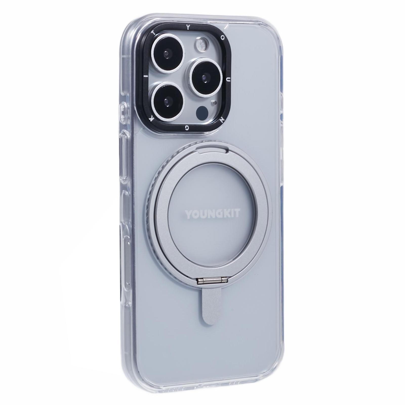 

YOUNGKIT For iPhone 16 Pro Max Case Rotating Magnetic Kickstand TPU+PC Phone Cover A