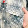 Pierre Cardin Men's Loose Pure Cotton Plaid Short Sleeve Shirt
