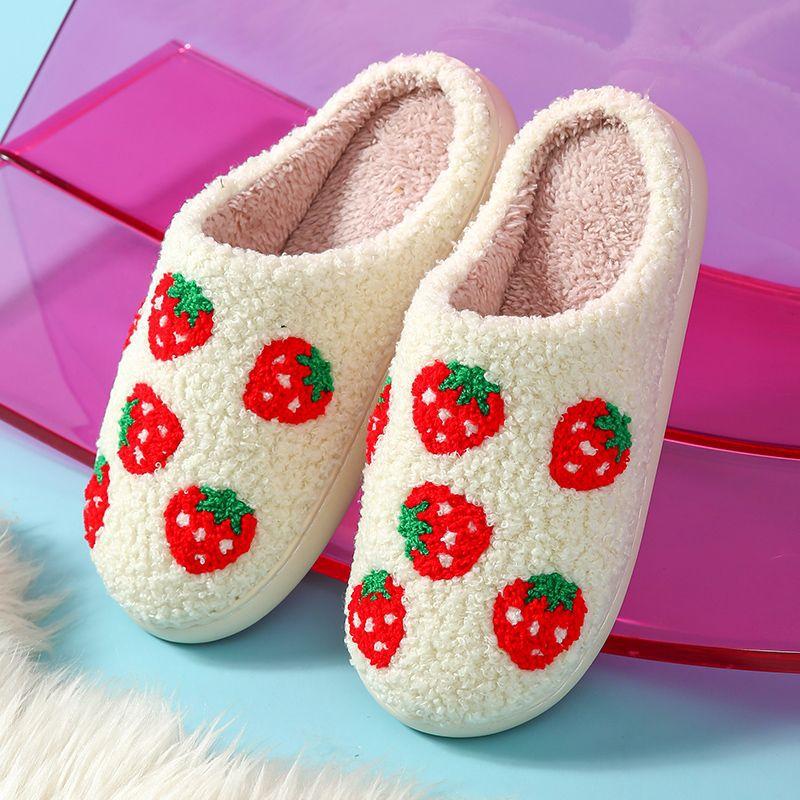 Warm thickened plush indoor cotton slippers cute cotton slippers autumn and winter new love mushrooms