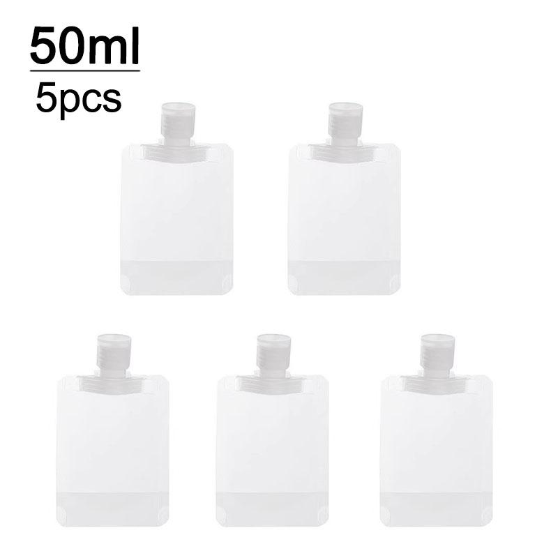 New 5pcs 30ml/50ml/100ml Refillable Travel Boats Empty Cosmetic Container Travel Bottles Liquid Cosmetic Storage Pouches FZP02