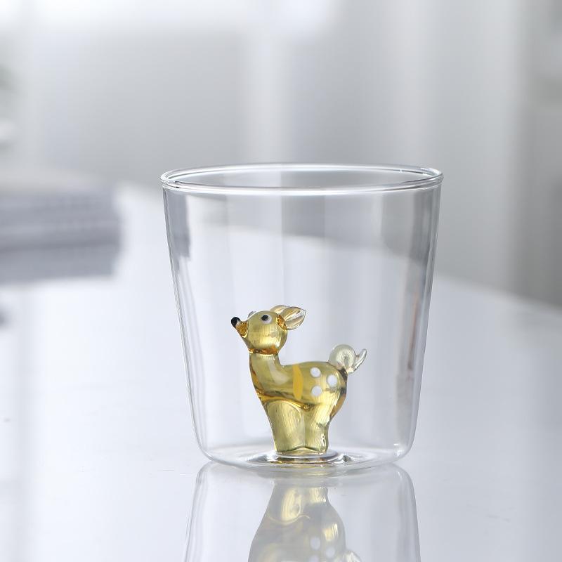 3D Creative Handmade Bubble Glass Cup Three-Dimensional Animal Plant Shape Coffee Milk Drink Cute Transparent Glass Cup,Gift