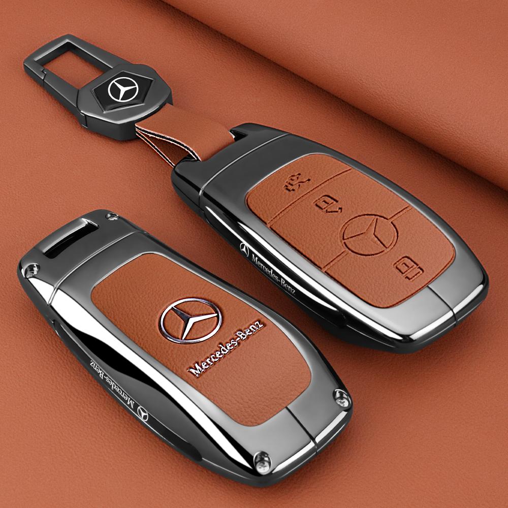 ZJH5   Leather Smart Remote Key Protector Car Key Case Cover For Mercedes Benz A C E S GLC GLE GLB W204 W205 W206 W212 W213 W221 W223
