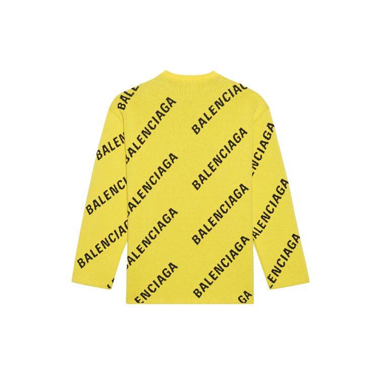 Balenciaga Allover Logo Knit Oversized Crewneck 657401T32007440