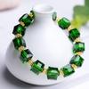 Wenwan Colorful Tourmaline Cube Bracelet - Korean Style Lucky Beads for Men & Women