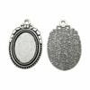 Oval Bezel Pendant Setting With Bail Fit 18x25mm Cabochon Blank Bases Tray