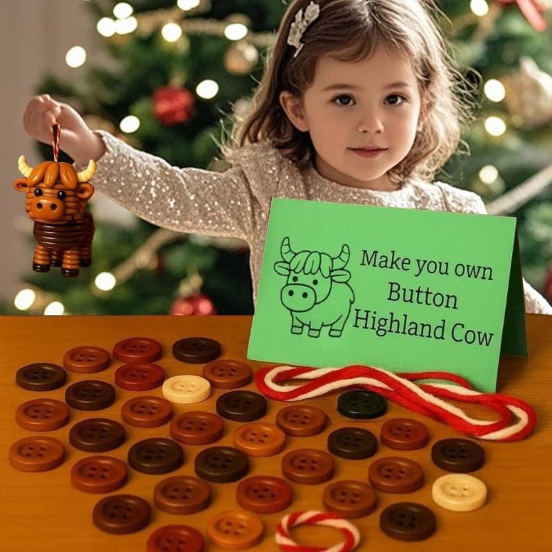 Animal Button Craft Set Complete Supplies for Handmade Ornament Art Project Home Decoration