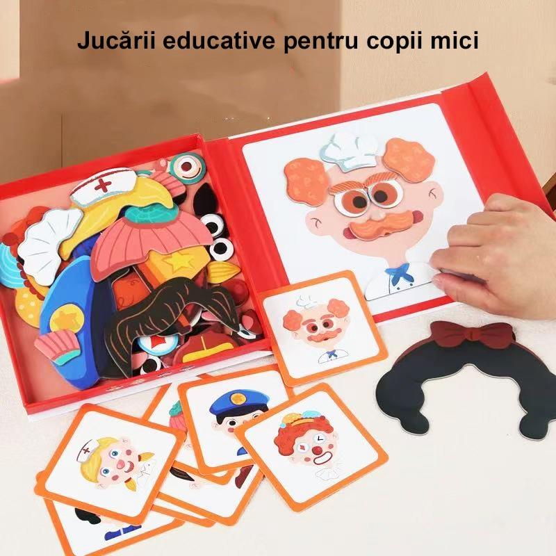 WANDAVICTA® Magnetisches Puzzle mit Charakteren, 53 Teile, Aufbewahrungsbox, Lernspielzeug für Kinder ab 3 Jahren