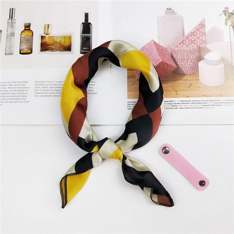 Cotton And Linen Small Square Scarf Silk Scarf Women'S Spring And Autumn New Style Artistic And Versatile Fashionable Temperament Headband Scarf