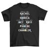 'Friends White Print'' T-shirt - Hilarious Repeated Design of Rachel and Monica for