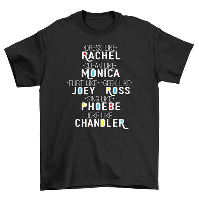 T-shirt 'Friends Stampa Bianca'' - Esilarante Design Ripetuto di Rachel e Monica per