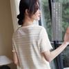 short for summer A8178 [FEISEDY] Women's T-shirt, stretchy, sleeves, slimming, commuting, comfortable, thin, elastic, top, casual, cool, summer,