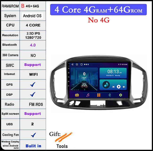 Car Android Radio Stereo For FIAT UNO 2014 - 2020 DSP Car Carplay Multimedia Player Navigation GPS WIFI Autoradio Audio