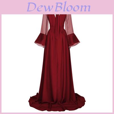 Fantasy Renaissance Court Dress With Linen Fabric For Unisex Stage Performance