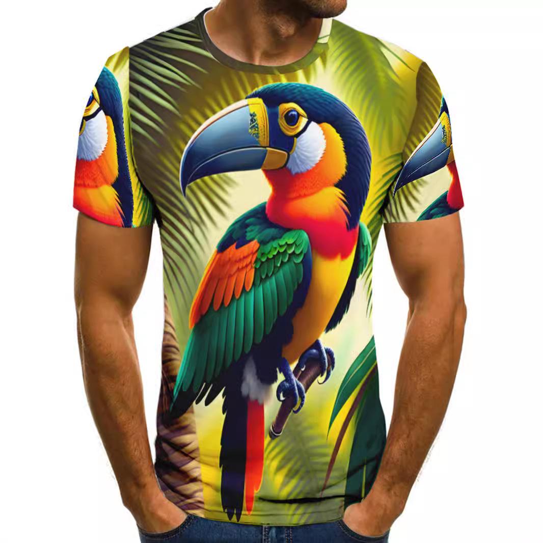 Мужская повседневная футболка с 3D цифровой печатью, европейский размер S