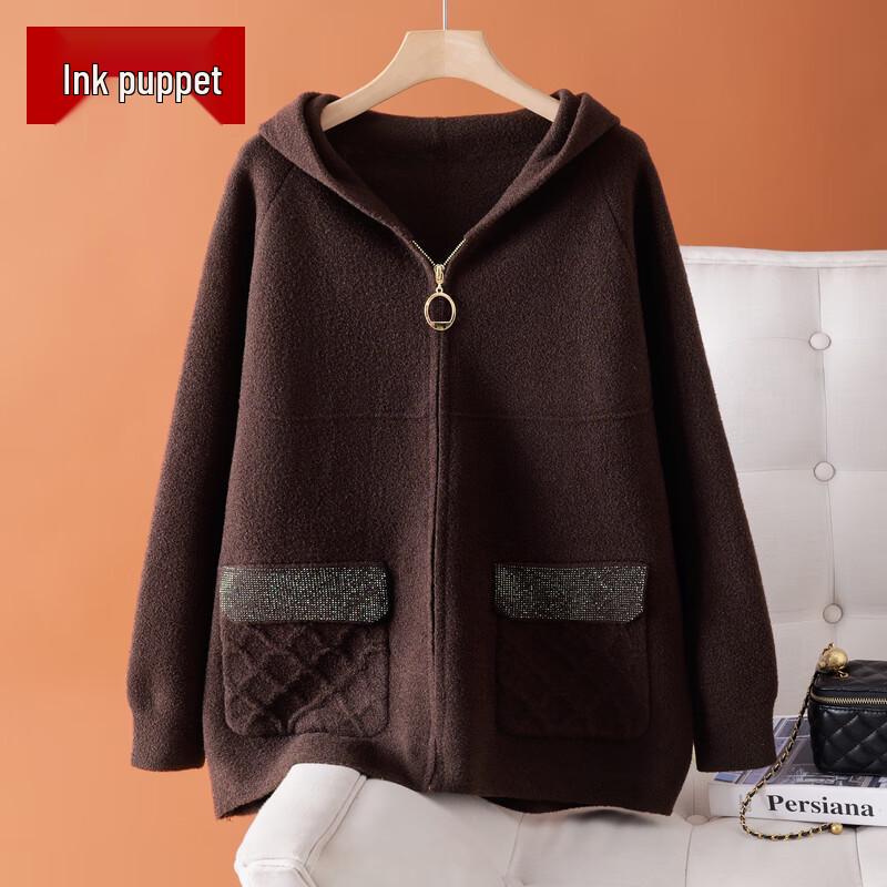 Moyou Women s Loose Fit Hooded Knit Cardigan Coat 4XL