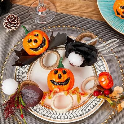 2026 Halloween Dyniowa Głowa Gałka Oczna Pierścień na Serwetki Upiorna Dekoracja na Nakrycie Stołu Nowy Wzór dla Jadalni Hotelowej