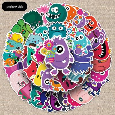 50 Creative Waterproof Cartoon Stickers for Suitcase, Laptop & More - Little Monster Theme