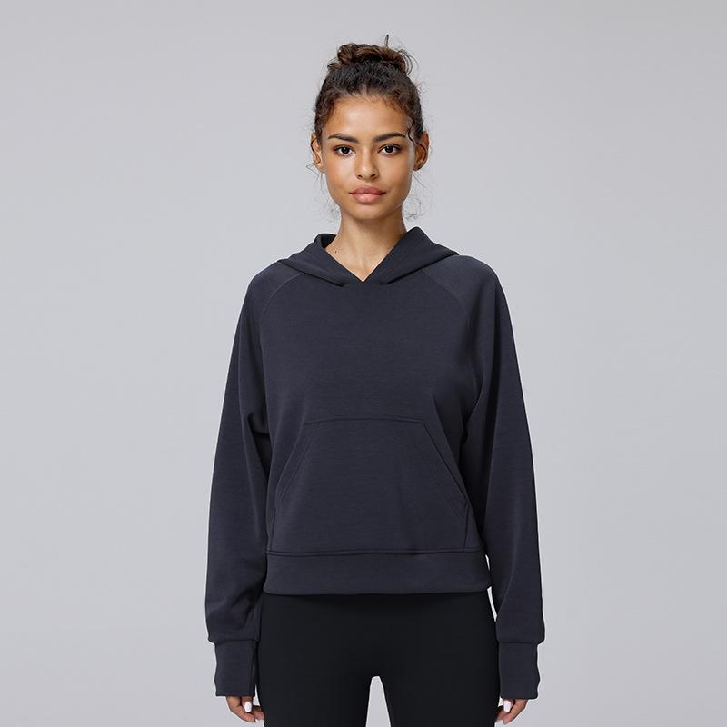 Modal Long Sleeve Cloud Air Layer Pullover Hooded Sweater Women s Softstreme Casual Outdoor Sports Top 2/XS черный серый