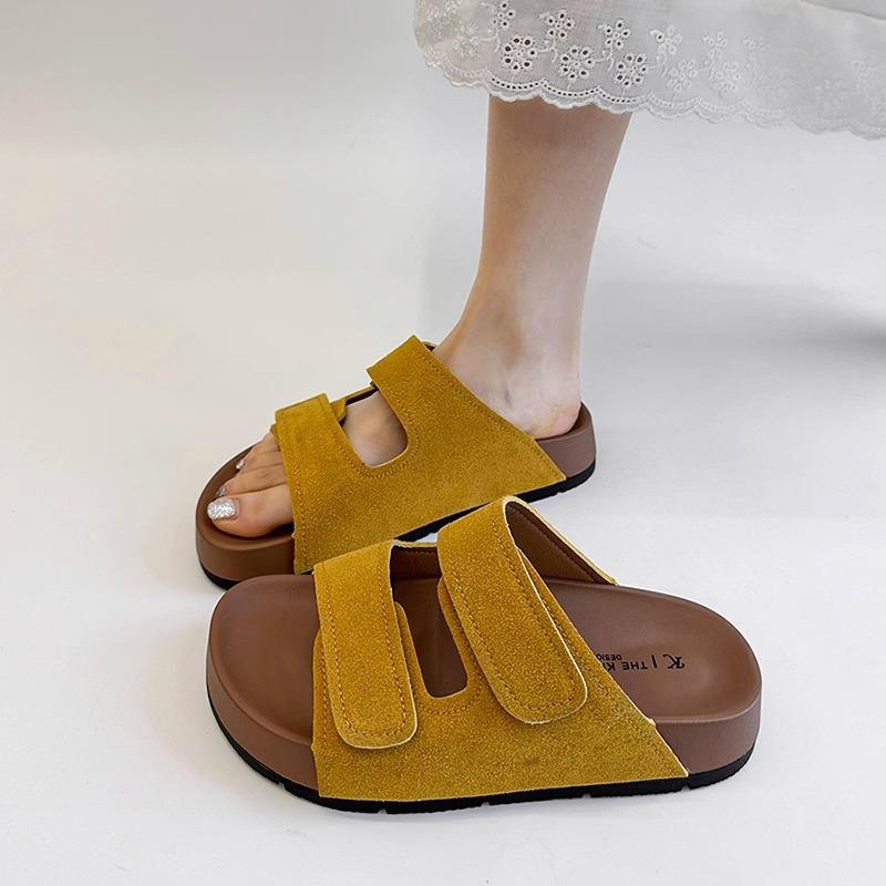 

Internet celebrity slippers women wear 2025 summer new French fairy style with skirt thick bottom sandals beach 40