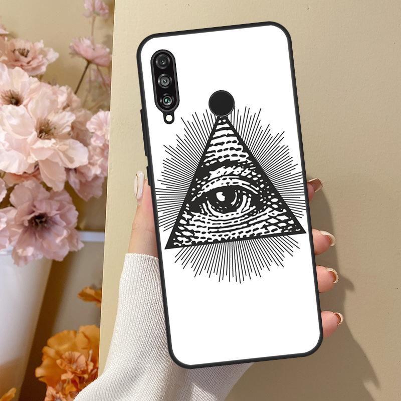 Illuminati Eye Occult Pyramid For Huawei Nova 12i 8i 11i 12s 9 10 SE Y60 Y70 Y90 Y72 Y73 Y61 Y91 P60 Pro P30 P40 Lite Case