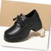 Luxury Women's Leather Shoes Fashion Thick Soled Lace Up Loafers Middle Elderly Lazy Shoes Casual Lightweight Ladies Shoe