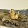 Sandalwood Cat Desktop Figurine Kawaii Animal Sculpture Office Figurine Animal Doll Toy  Home
